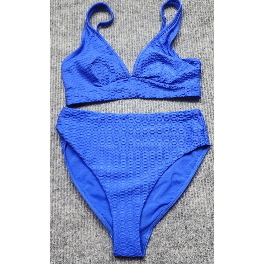 Sea Level Australia Blue Honeycomb Textured Bikini Set Mixed Size US8 Top 10 Bot